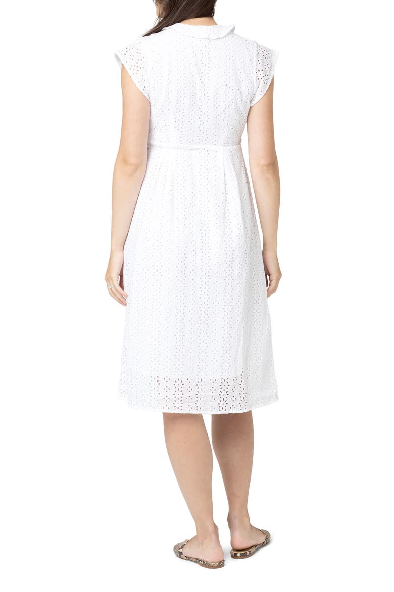 white embroidered maternity dress The Carolina Dress