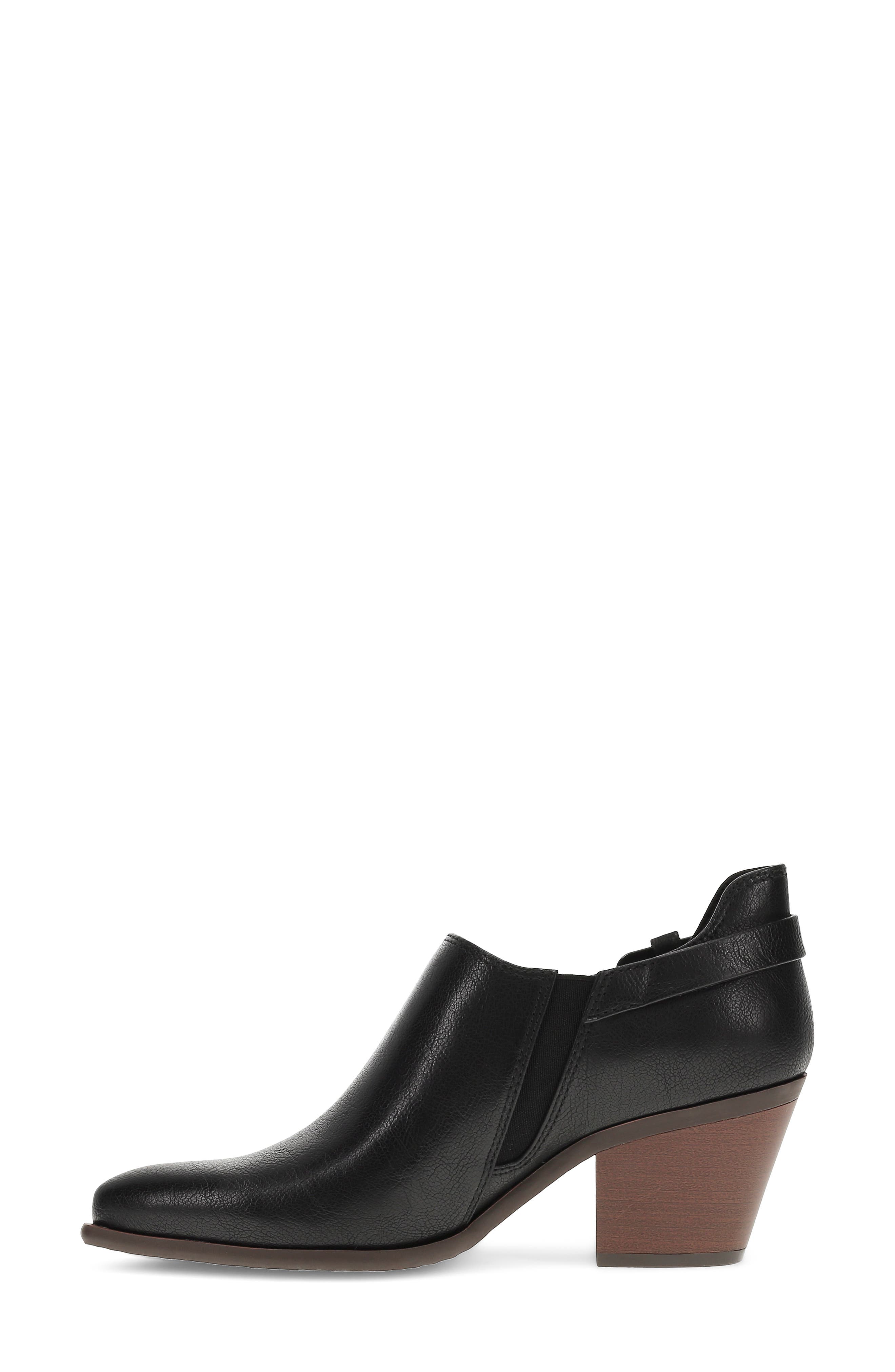 Yanah Croc Embossed Faux Leather Bootie, Alternate, color, BLACK