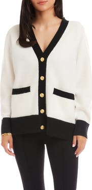 Karen Kane Colorblock Trim Cardigan