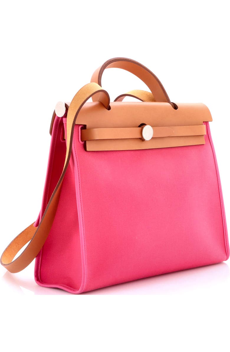 Pre-Owned Hermes Herbag Zip Leather and Toile 31, Alternate, color, Fuchsia