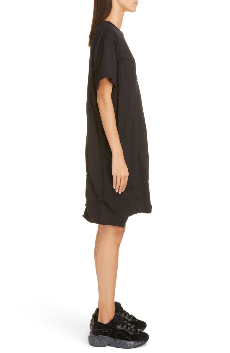 Y's by Yohji Yamamoto Gathered Dot T-Shirt Dress, Alternate, color, 