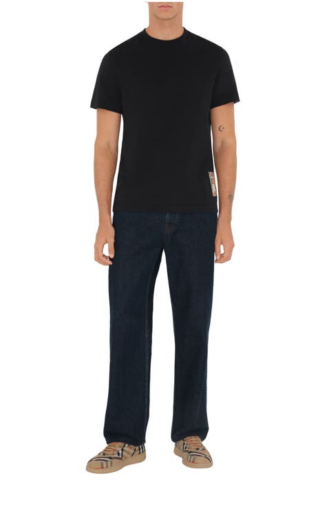 Check Label Cotton T-shirt