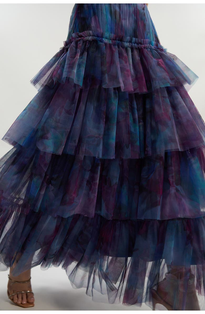 Karen Millen Floral Tulle Off Shoulder Maxi Dress, Alternate, color, Floral