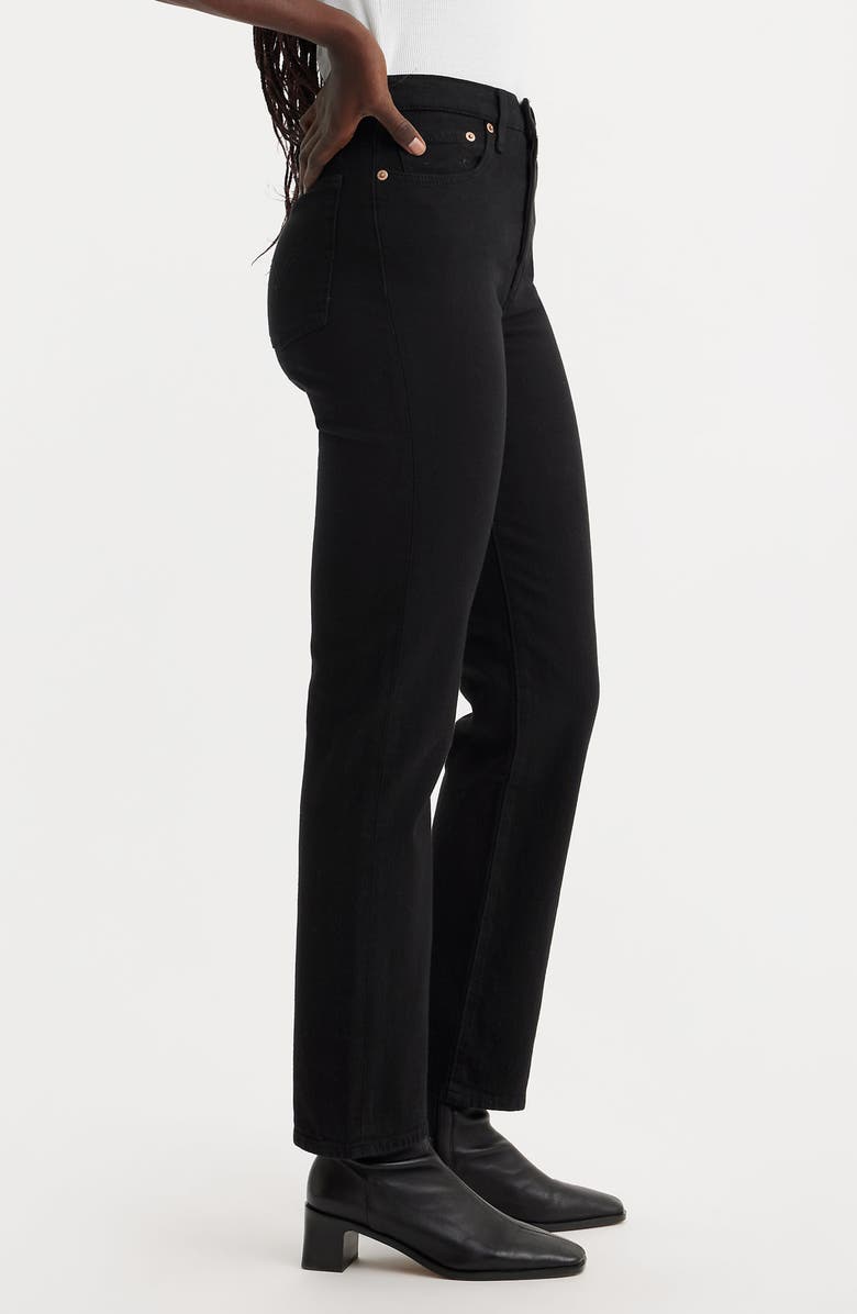 Levi's<sup>®</sup> Wedgie High Waist Straight Leg Jeans, Alternate, color, Flash Black