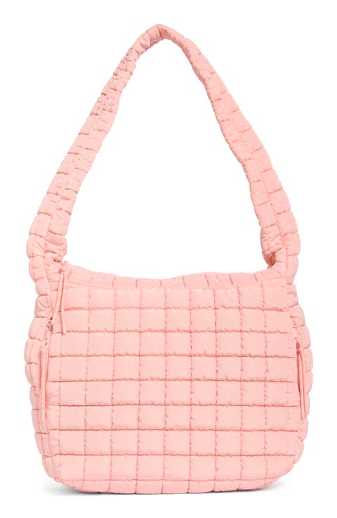 Square Quilt Nylon Hobo Bag