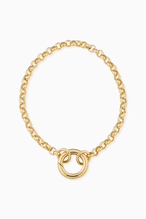 14K Yellow Gold Rimini Rolo Connector Bracelet