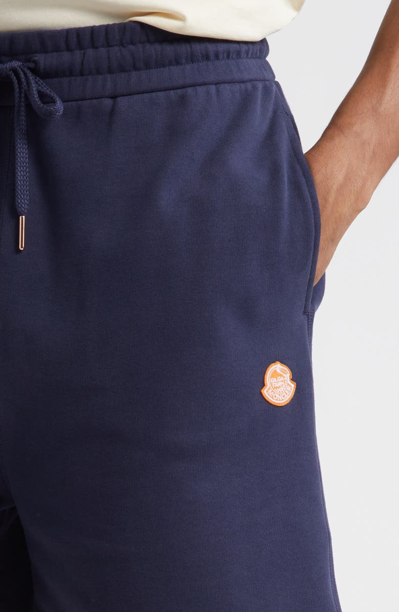 Moncler Logo Patch Drawstring Sweat Shorts, Alternate, color, Navy