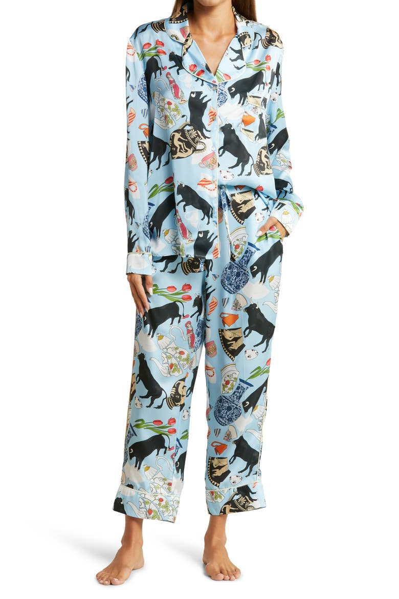 Bull In a China Shop Pajamas, Main, color, PORCELAIN BLUE
