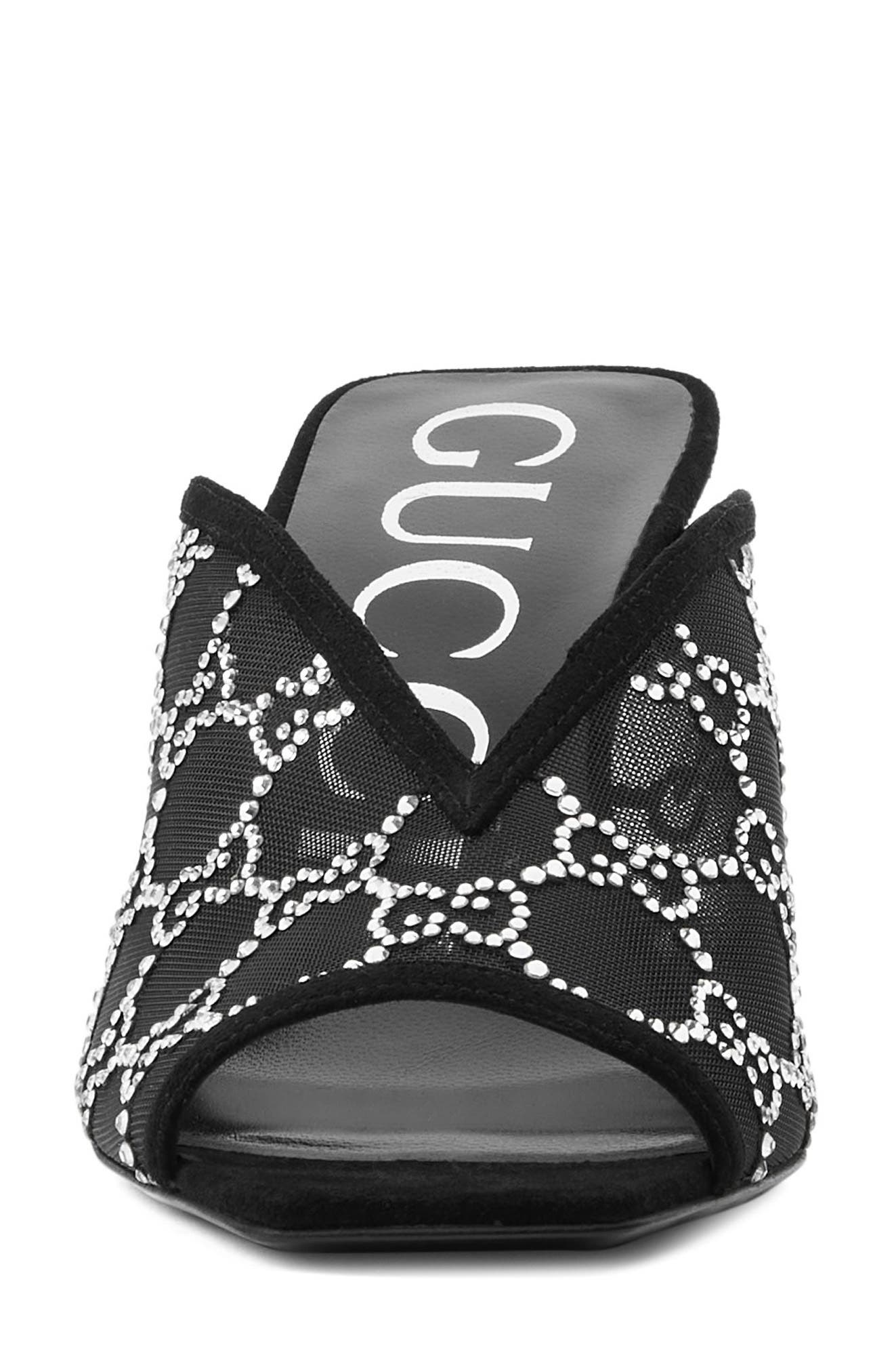 Gucci Tom GG Crystal Mesh Slide Sandal, Alternate, color, 