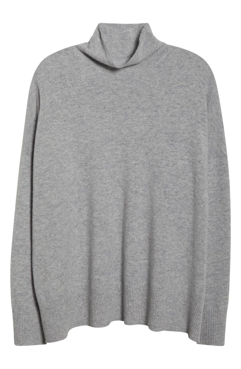 Nordstrom Oversize Cashmere Turtleneck Sweater, Alternate, color, Grey Silk Heather
