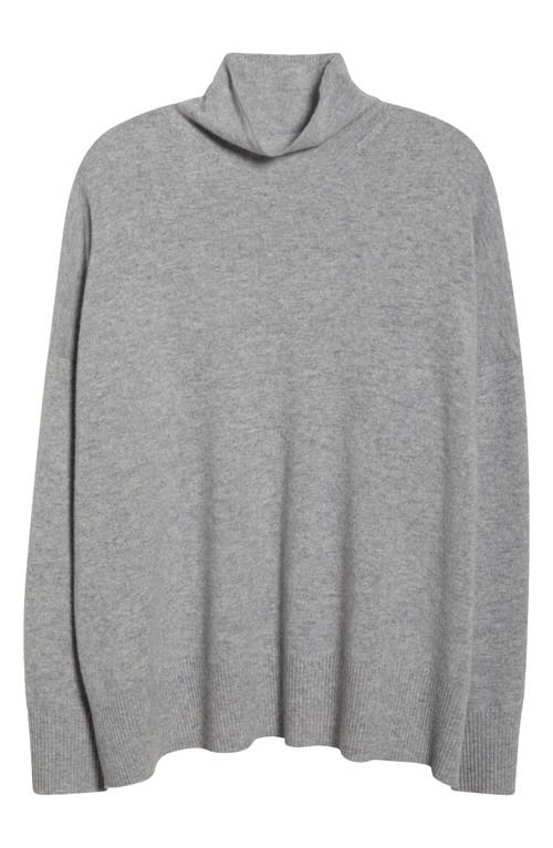 Nordstrom Oversize Cashmere Turtleneck Sweater In Silver