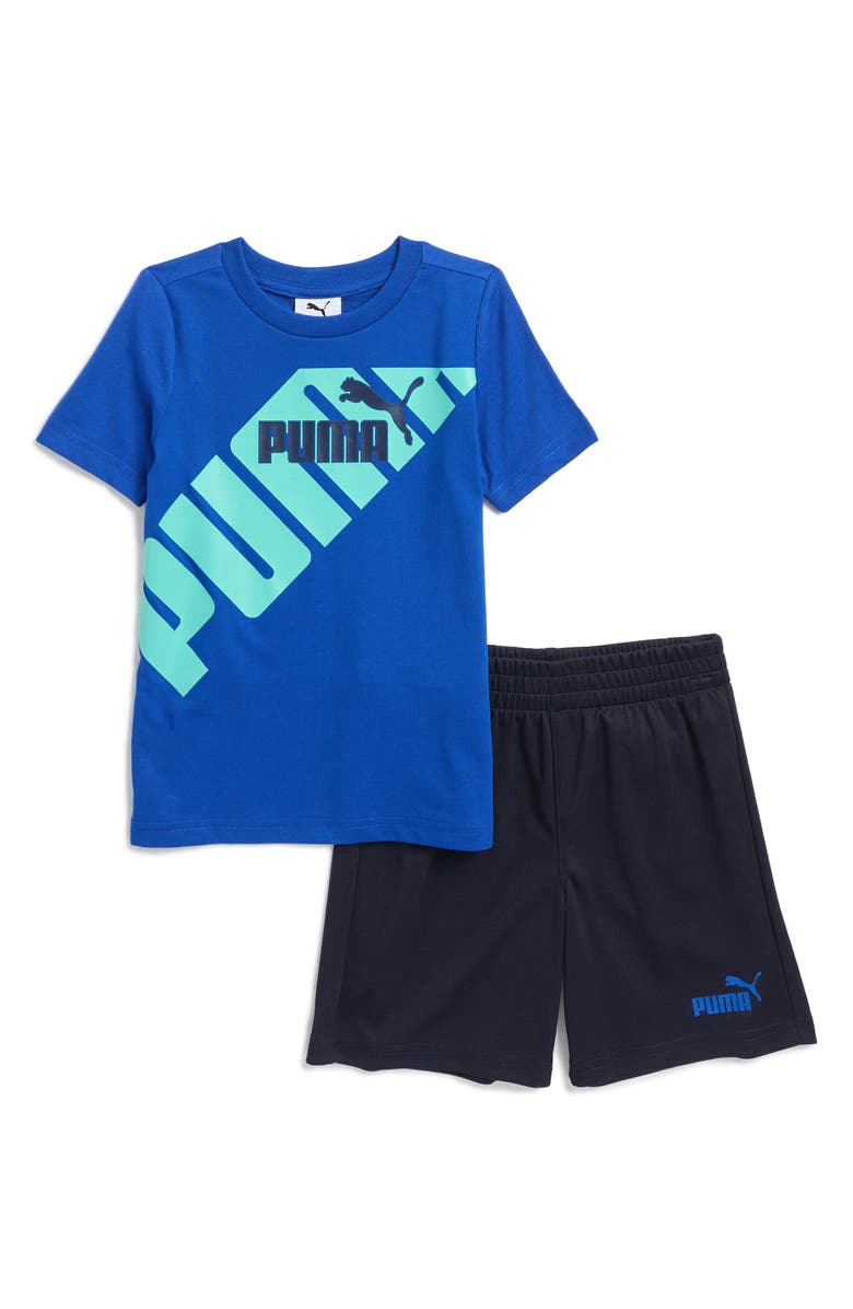 PUMA Kids' Logo Graphic T-Shirt & Shorts Set, Main, color,