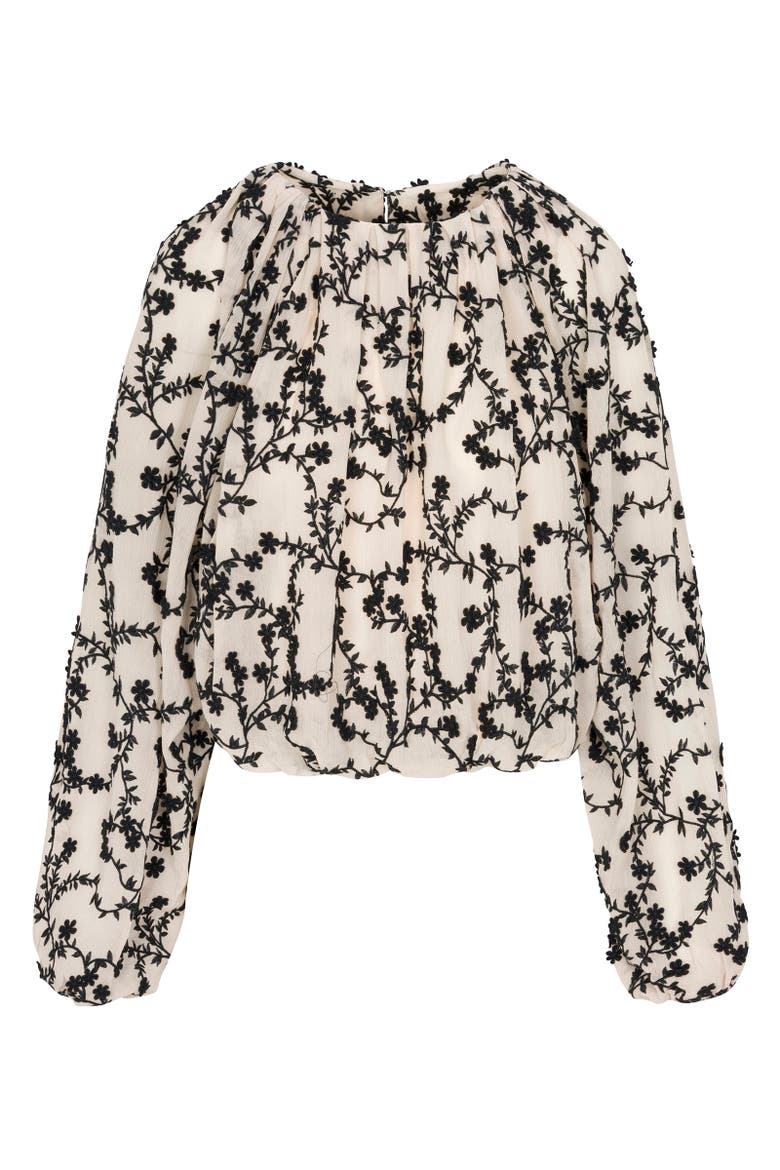 Marisol Bubble Top, Alternate, color, Antique White/Black