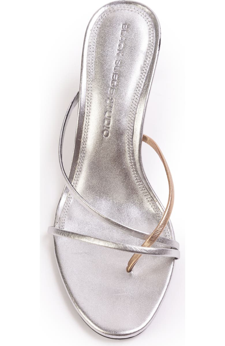 BLACK SUEDE STUDIO Carla 65 Metallic Sandal, Alternate, color, Silver/Gold Leather