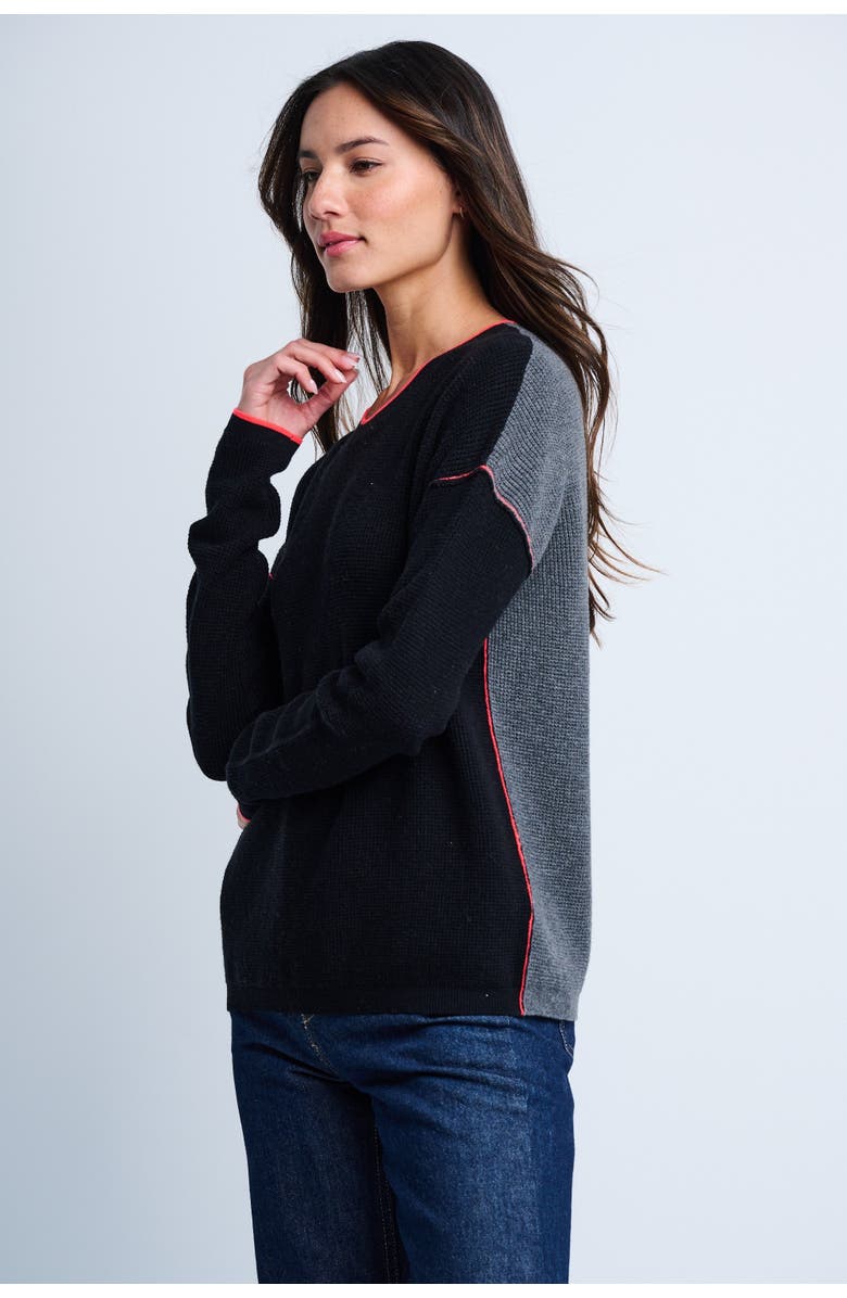 Lisa Todd Around Town Cotton Cashmere Sweater, Alternate, color, Black Fog