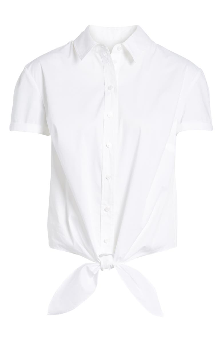 1901 Tie Front Poplin Shirt, Alternate, color, 