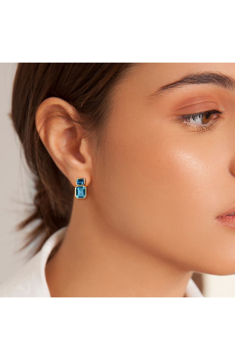 Julianna B. Blue Topaz 2-Stone Drop Earrings 10K, Alternate, color, 