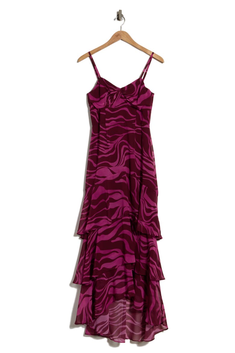 Kennedi Tiered Ruffle Dress, Alternate, color, PLUM ORGANIC SWIRLS