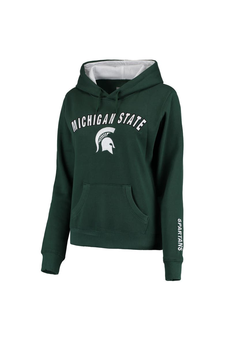 Women's Green Michigan State Spartans Arch & Logo 1 Pullover Hoodie, Main, color, Green