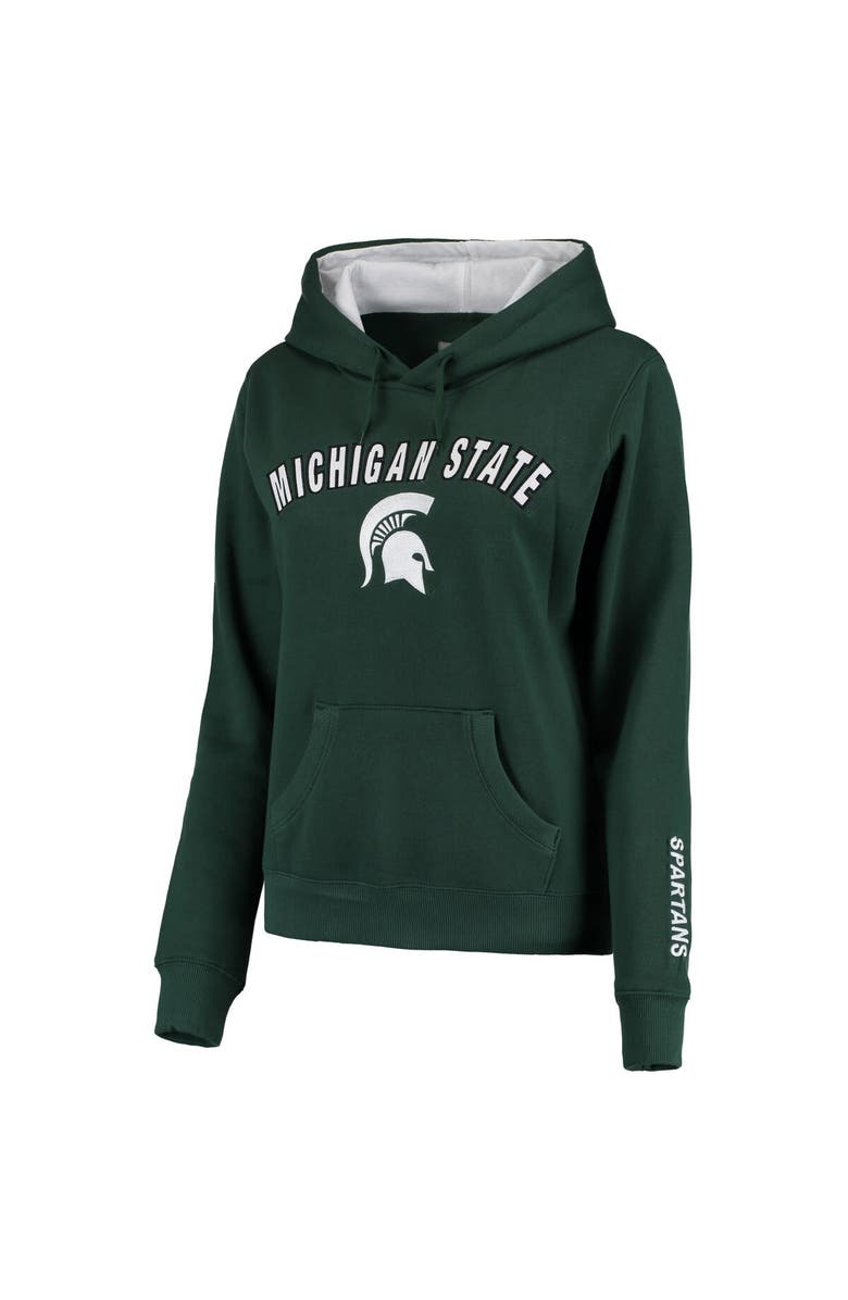 COLOSSEUM Women's Green Michigan State Spartans Arch & Logo 1 Pullover Hoodie, Main, color, Green