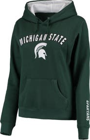 COLOSSEUM Women's Green Michigan State Spartans Arch & Logo 1 Pullover Hoodie