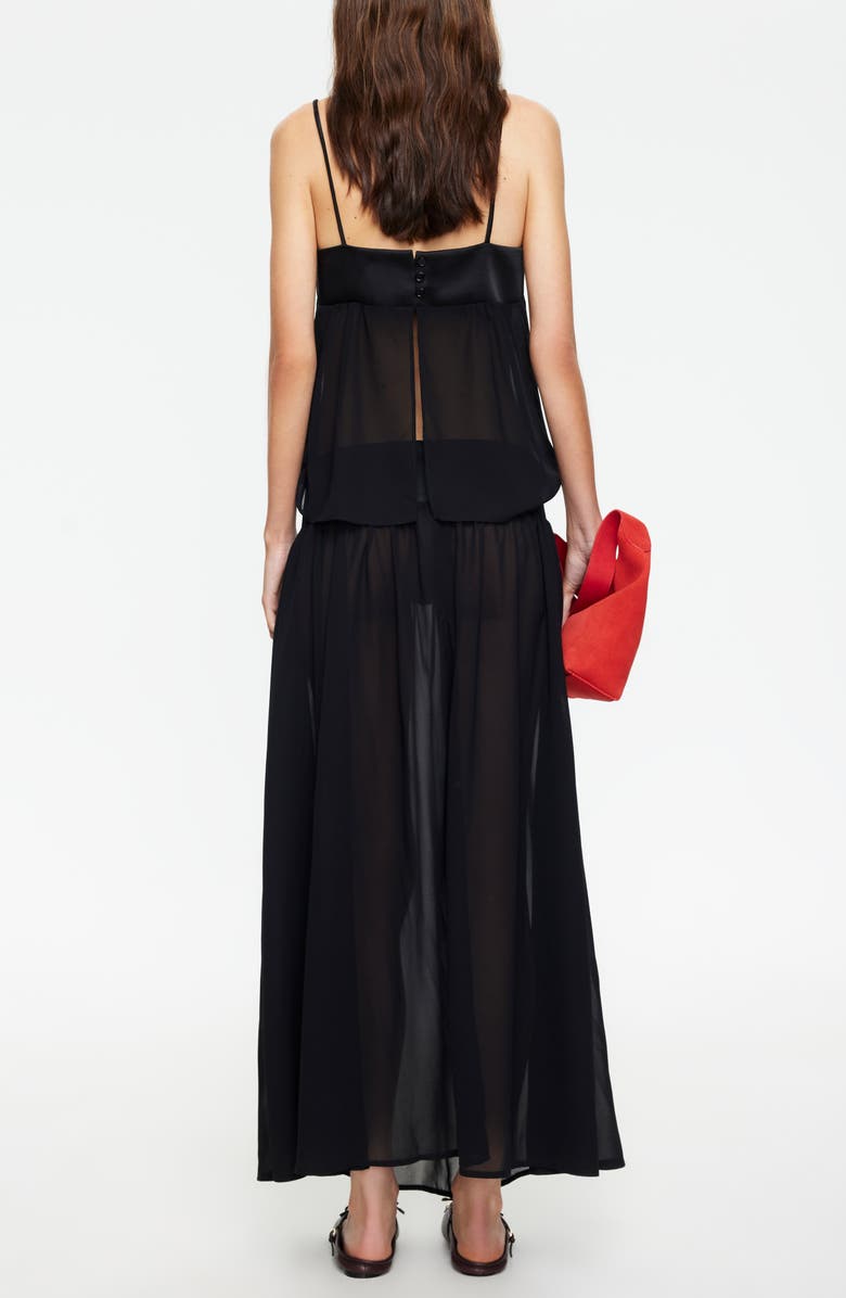 LIONESS Gracia Sleeveless Chiffon Maxi Dress, Alternate, color, Noir