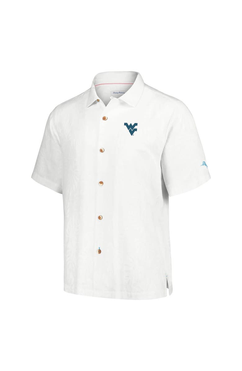 Tommy Bahama Men's Tommy Bahama Cream West Virginia Mountaineers Castaway Game Camp Button-Up Shirt, Alternate, color, 