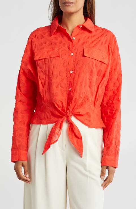 Tie Hem Button Front Shirt