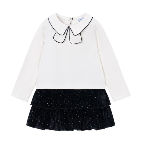 Collared Top & Layered Skirt Set (toddler, Little Kid & Big Kid)