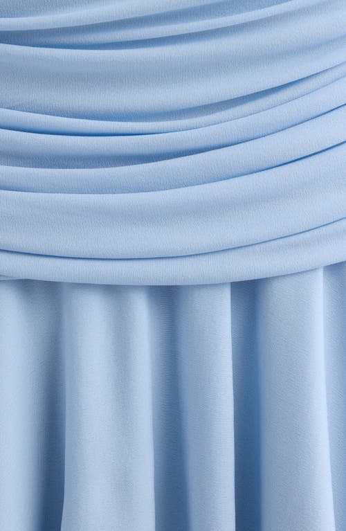 Acne Studios Asymmetric Gathered Jersey Cocktail Dress In Light Blue