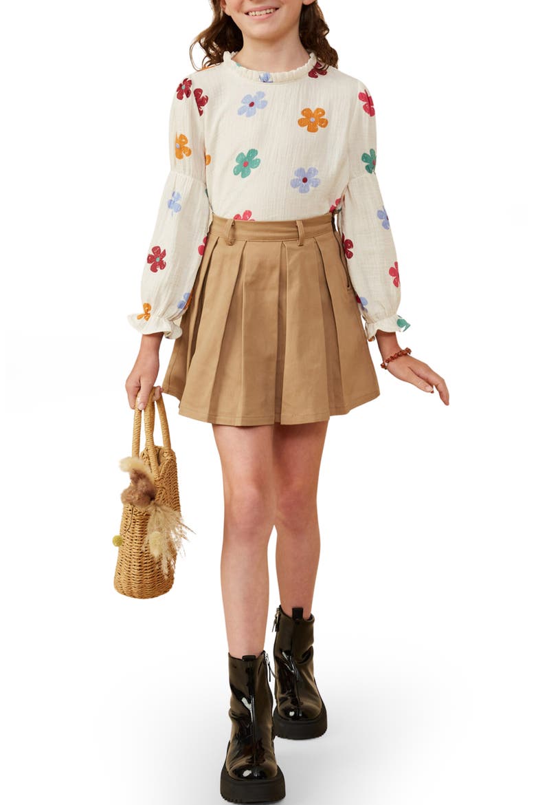Kids' Pleated A-Line Skirt, Alternate, color, TAUPE