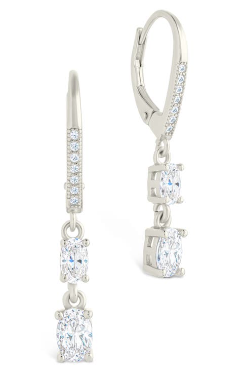 Liesel Cubic Zirconia Drop Lever Back Earrings