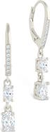 Sterling Forever Liesel Cubic Zirconia Drop Lever Back Earrings
