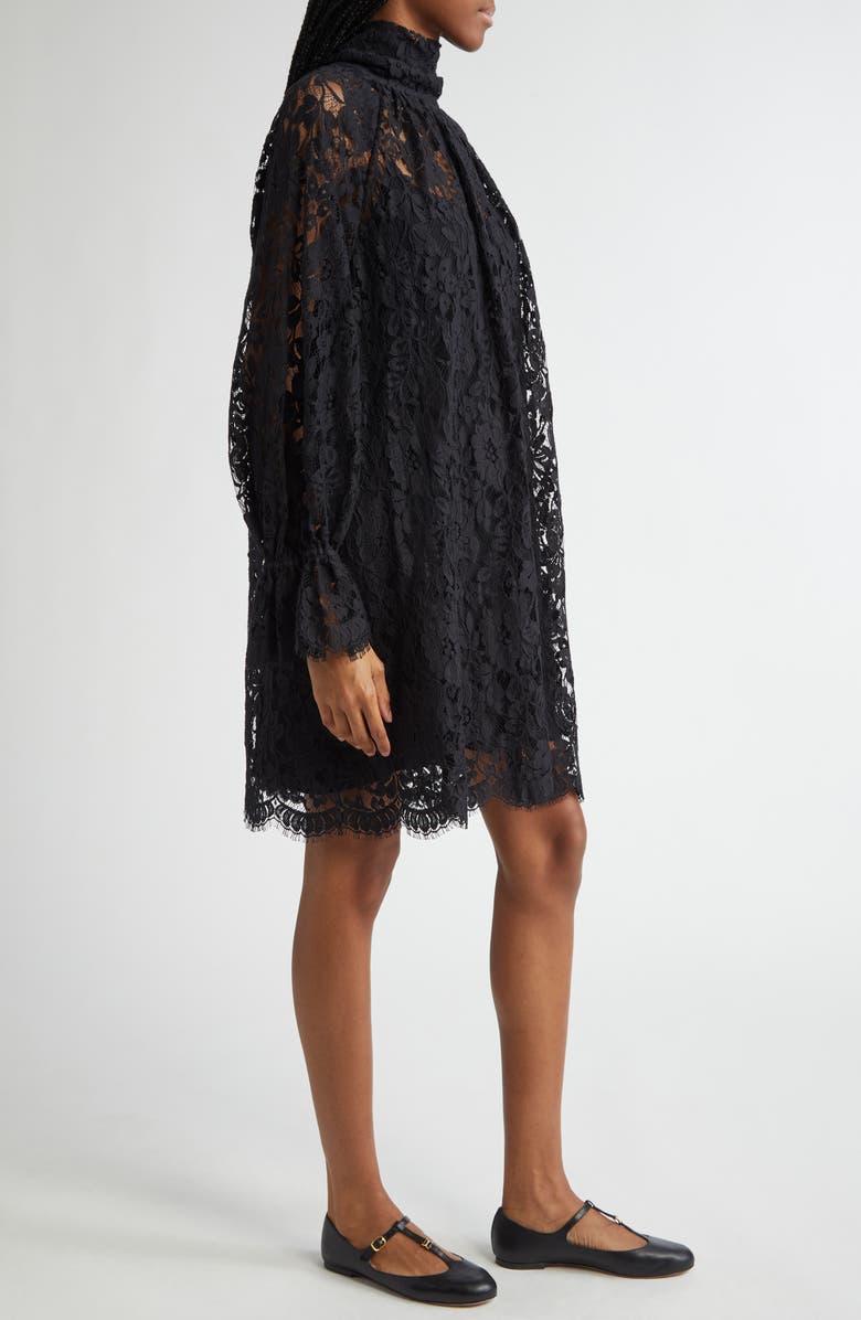 Chloé Tie Neck Long Sleeve Lace Dress, Alternate, color,