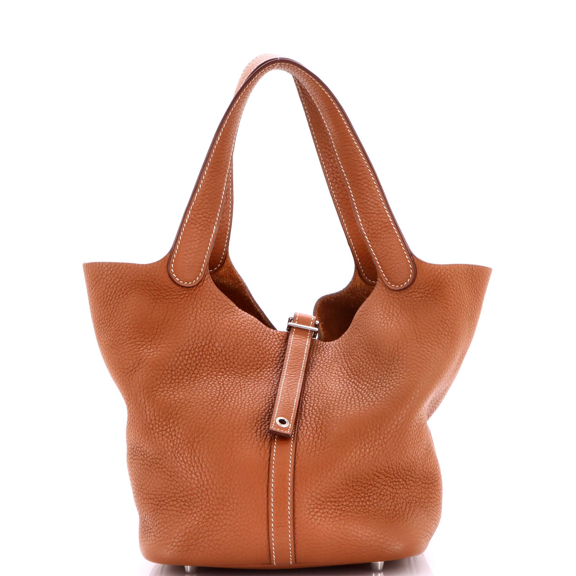 Pre-Owned Hermes Picotin Lock Bag Clemence MM, Main, color, Gold