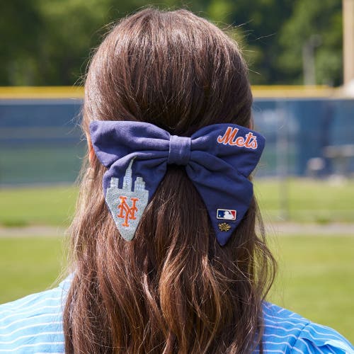 Lele Sadoughi Mlb New York Mets Bow Barrette In Blue