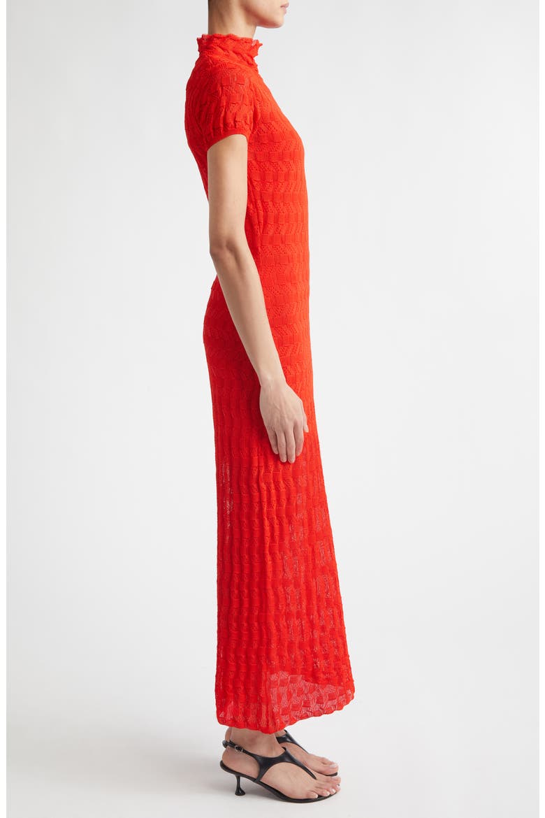 Geometric Jacquard Knit Dress, Alternate, color, VERMILLION