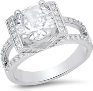 HMY JEWELRY Cushion Cut Simulated Diamond Pavé Ring