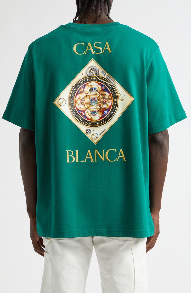 Casablanca Plafond Orne de Musique Graphic T-Shirt, Alternate, color, Evergreen Jersey