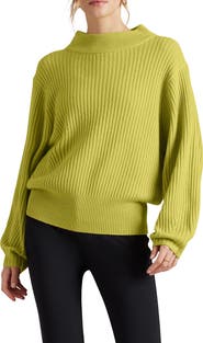 Rhone Mock Neck Cashmere & Wool Rib Sweater