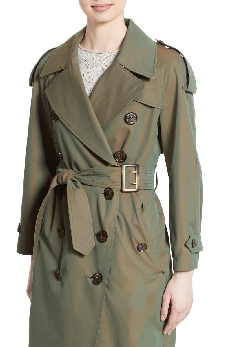 Burberry Tropical Gabardine Oversized Trench Coat, Alternate, color, 