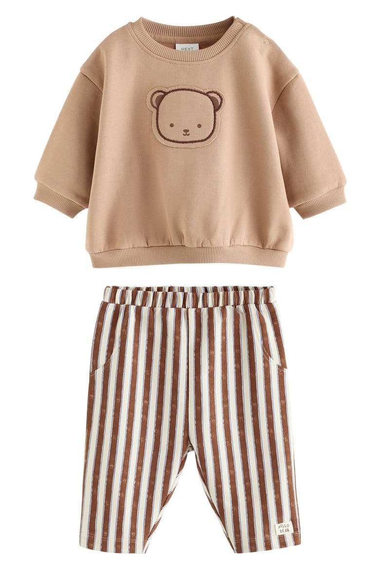 Kids' Bear Sweatshirt and Pants Set, Main, color, BROWN
