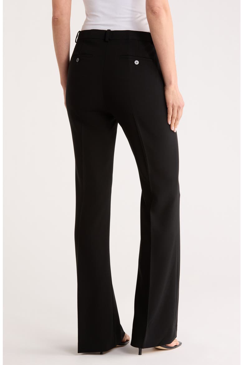 High Waist Flare Leg Crepe Pants, Alternate, color, BLACK