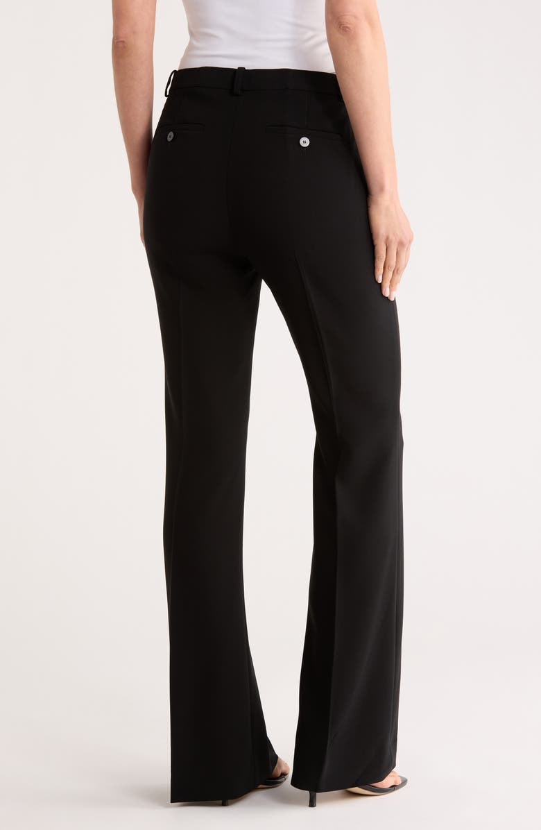Theory High Waist Flare Leg Crepe Pants, Alternate, color, Black