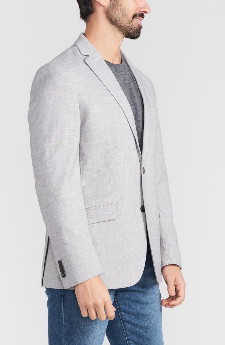 SAVILE ROW CO Grey Textured Notch Lapel Sport Coat, Alternate, color, Grey