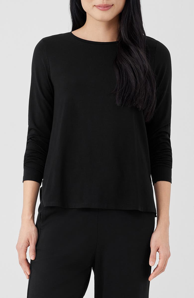 Eileen Fisher Long Sleeve Crewneck Top, Main, color, 