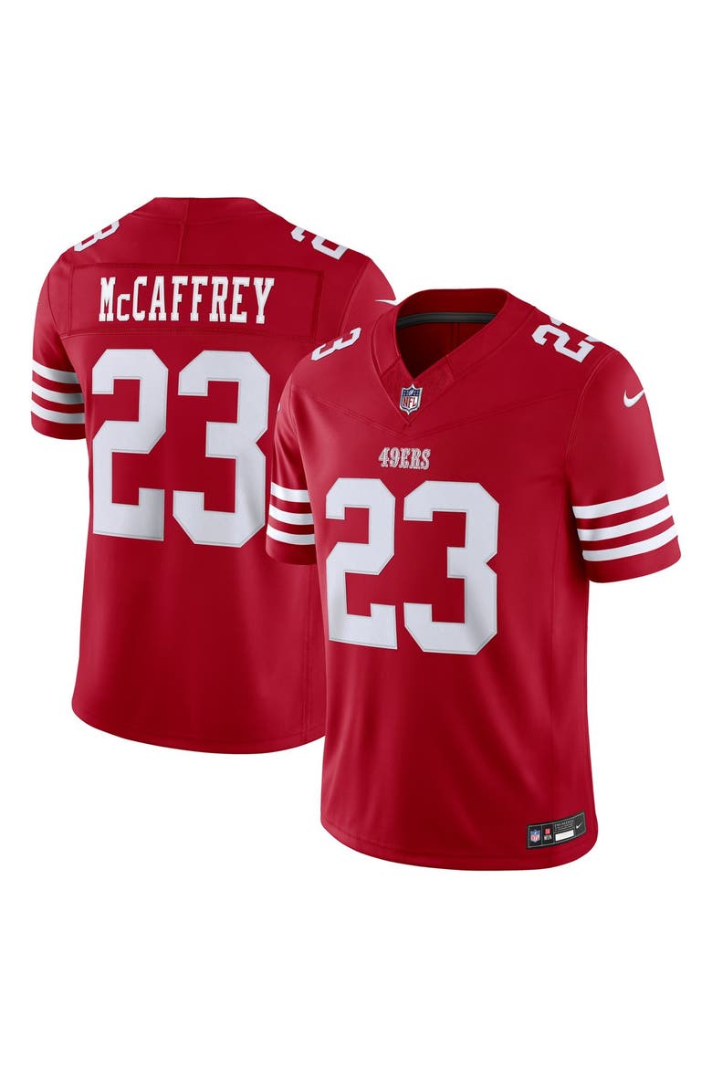 Men's Nike Christian McCaffrey Scarlet San Francisco 49ers Team Vapor F.U.S.E. Stitched Limited Jersey, Main, color, Scarlet