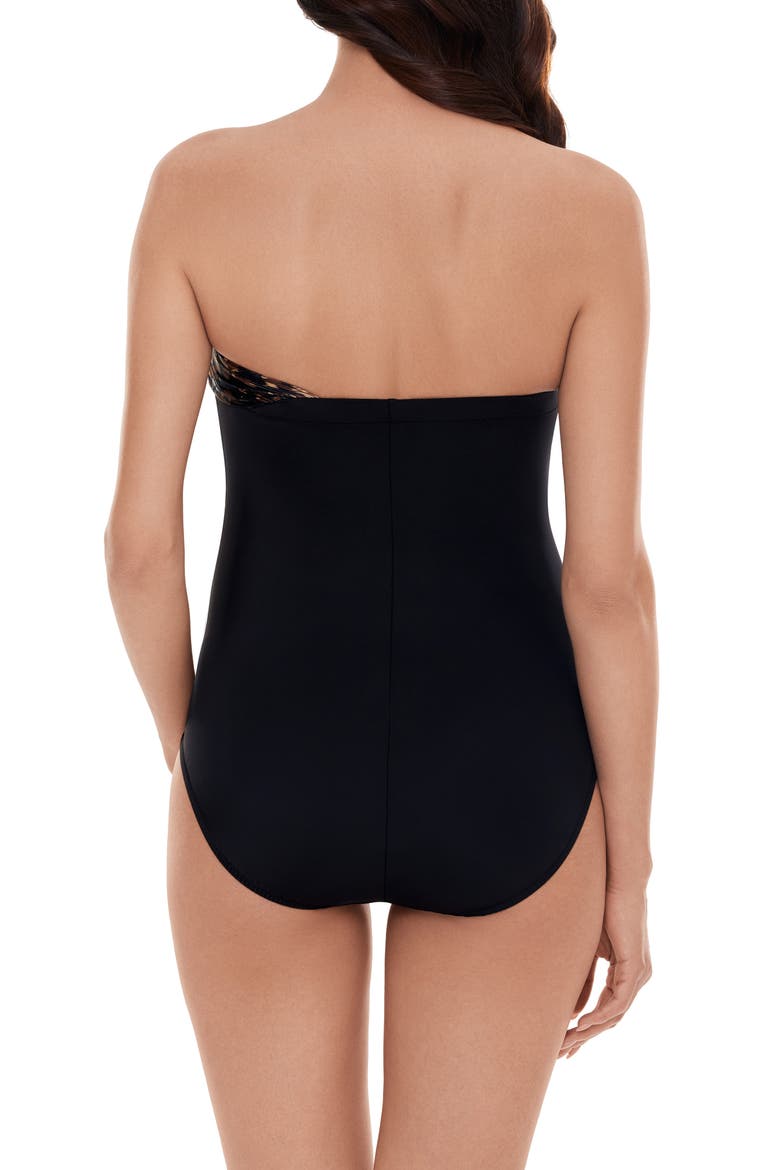 La Pax Goddess Convertible One-Piece Swimsuit, Alternate, color, BLACK/ BROWN