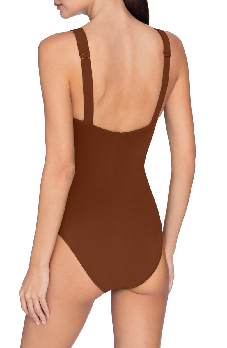 Robin Piccone Ava Plunge Underwire One-Piece Swimsuit, Alternate, color,