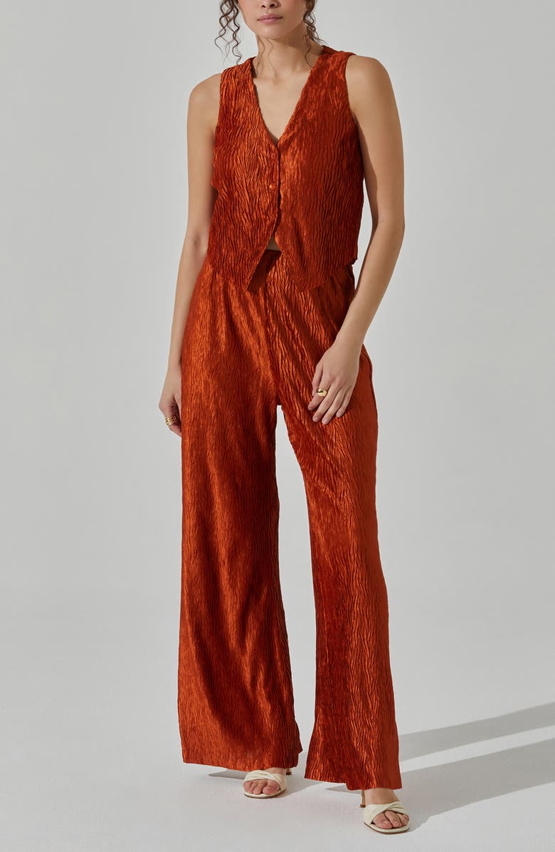 ASTR the Label Plissé Vest, Alternate, color, Rust